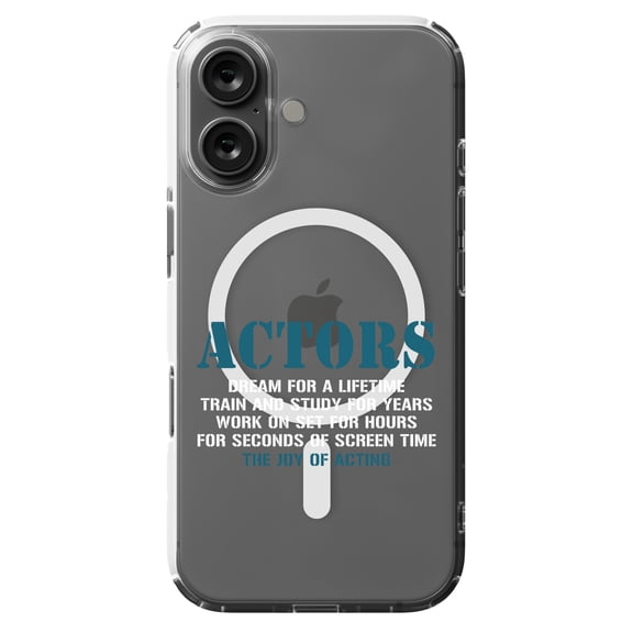 DistinctInk MagSafe Clear Case for Apple iPhone 16 (6.1" Screen) - Actors Dream Train Study Work for Screen Time - Lightweight Grip