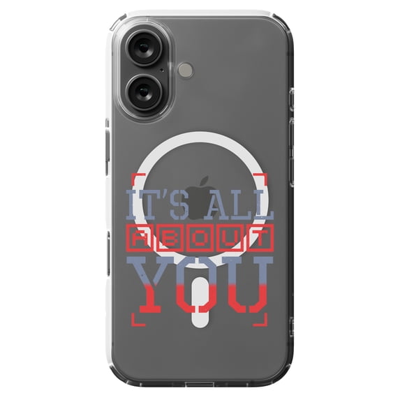 DistinctInk MagSafe Clear Case for Apple iPhone 16 (6.1" Screen) - All About You - Lightweight Grip