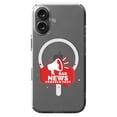 thumbnail image 1 of DistinctInk MagSafe Clear Case for Apple iPhone 16 (6.1" Screen) - Bad News Travels Fast - Wireless Charging Compatible, 1 of 3