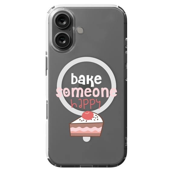 DistinctInk Hybrid Case for iPhone 16 - Slim, Durable, Compatible with MagSafe Charging - Bake Someone Happy
