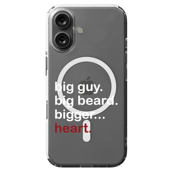 DistinctInk Hybrid Case for iPhone 16 - Slim, Durable, Compatible with MagSafe Charging - Big Guy. Big Beard. Bigger… Heart.