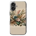 thumbnail image 1 of DistinctInk MagSafe Clear Case for Apple iPhone 16 (6.1" Screen) - Botanical Elegance Illustration Poster - Tempered Glass Back, 1 of 3