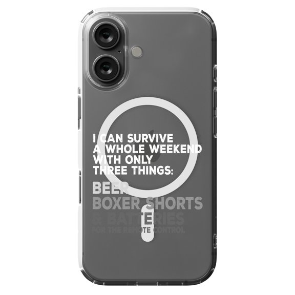 DistinctInk MagSafe Clear Case for Apple iPhone 16 (6.1" Screen) - Can Survive with Only Beer Boxers Batteries - Lightweight Grip