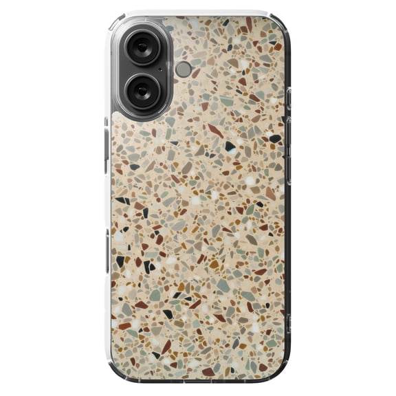 DistinctInk MagSafe Clear Case for Apple iPhone 16 (6.1" Screen) - Chic Terrazzo Artisan Floor Tile - Wireless Charging Compatible
