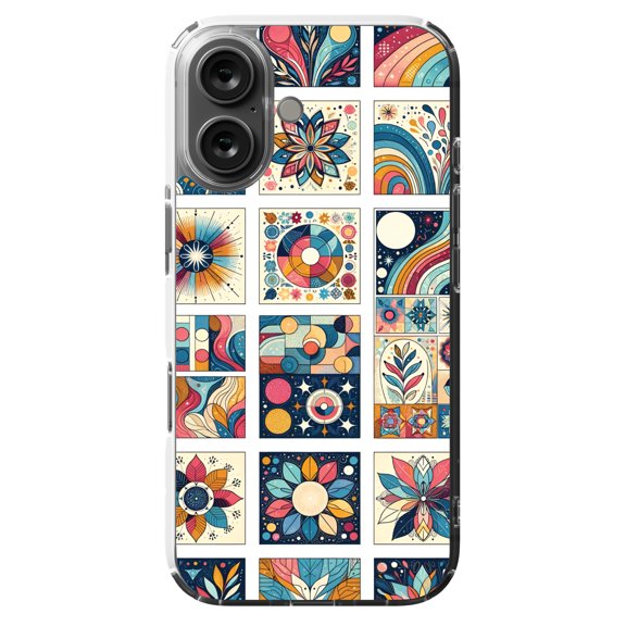 DistinctInk MagSafe Clear Case for Apple iPhone 16 (6.1" Screen) - Enchanting Astro Bohemian Art - Slim Profile Design
