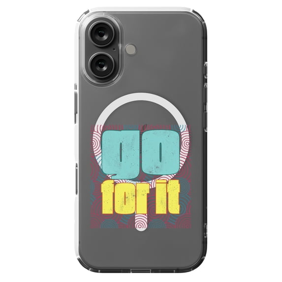 DistinctInk MagSafe Clear Case for Apple iPhone 16 (6.1" Screen) - Go For it - Shockproof Protection