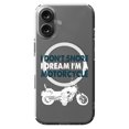 thumbnail image 1 of DistinctInk MagSafe Clear Case for Apple iPhone 16 (6.1" Screen) - I Don't Snore, I Dream I'm a Motorcycle - Wireless Charging Compatible, 1 of 3