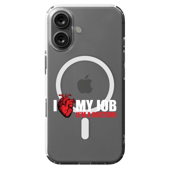 DistinctInk MagSafe Clear Case for Apple iPhone 16 (6.1" Screen) - I'm A Doctor - Lightweight Grip