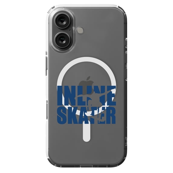 DistinctInk Hybrid Case for iPhone 16 - Slim, Durable, Compatible with MagSafe Charging - Inline Skater - Skating