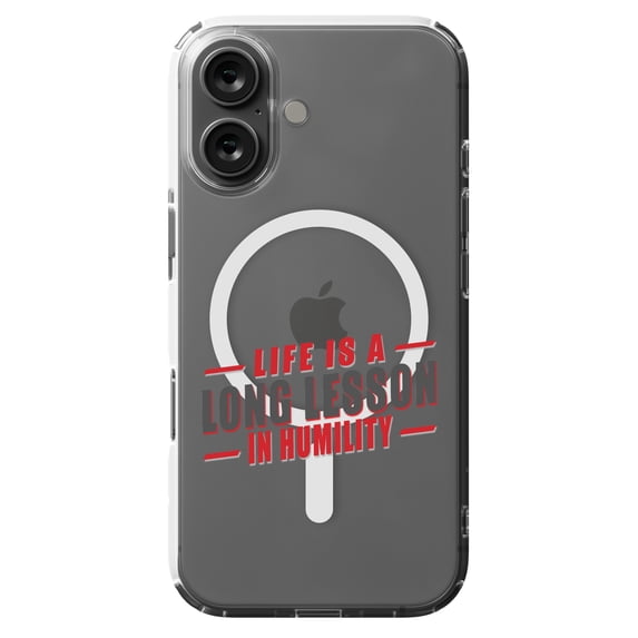 DistinctInk Hybrid Case for iPhone 16 - Slim, Durable, Compatible with MagSafe Charging - Life Is Long Lesson In Humility