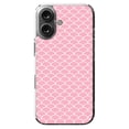 thumbnail image 1 of DistinctInk Hybrid Case for iPhone 16 - Slim, Durable, Compatible with MagSafe Charging - Light Pink Scalloped Pattern, 1 of 3