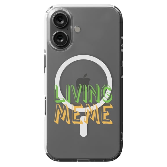 DistinctInk MagSafe Clear Case for Apple iPhone 16 (6.1" Screen) - Living Meme - Shockproof Protection