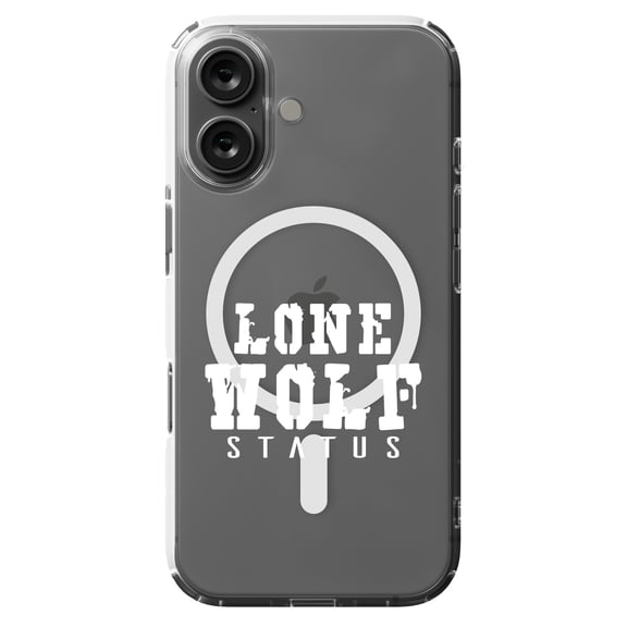 DistinctInk MagSafe Clear Case for Apple iPhone 16 (6.1" Screen) - Lone Wolf Status - Lightweight Grip