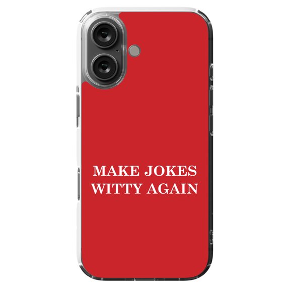 DistinctInk MagSafe Clear Case for Apple iPhone 16 (6.1" Screen) - Make Jokes Witty Again - Lightweight Grip
