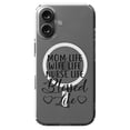 thumbnail image 1 of DistinctInk MagSafe Clear Case for Apple iPhone 16 (6.1" Screen) - Mom Life Wife Life Nurse Life Blessed - Slim Profile Design, 1 of 3