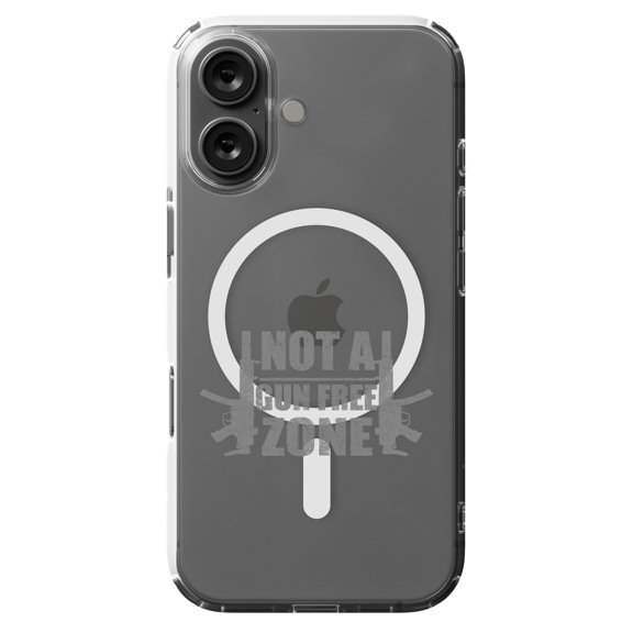 DistinctInk Hybrid Case for iPhone 16 - Slim, Durable, Compatible with MagSafe Charging - Not a Gun Free Zone