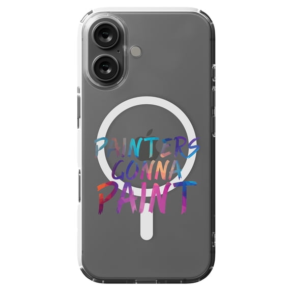 DistinctInk Hybrid Case for iPhone 16 - Slim, Durable, Compatible with MagSafe Charging - Painters Gonna Paint
