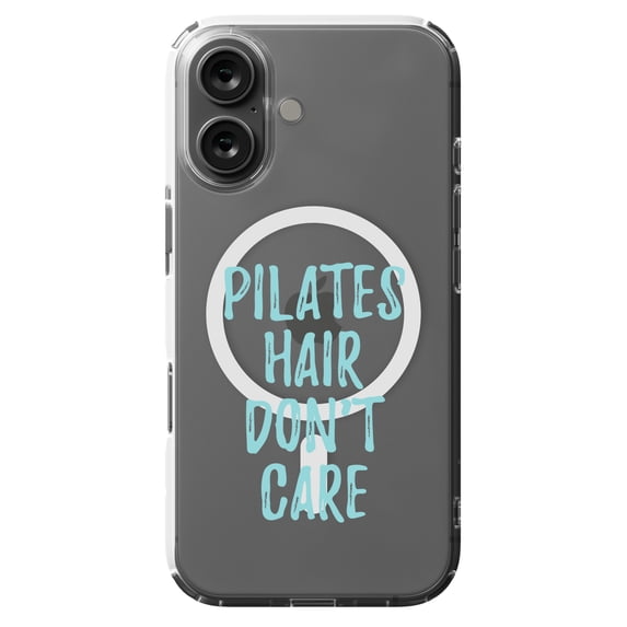 DistinctInk MagSafe Clear Case for Apple iPhone 16 (6.1" Screen) - Pilates Hair Don't Care - Lightweight Grip