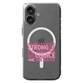 thumbnail image 1 of DistinctInk Hybrid Case for iPhone 16 - Slim, Durable, Compatible with MagSafe Charging - Pink Ribbon Cancer - How STRONG We Are, 1 of 3