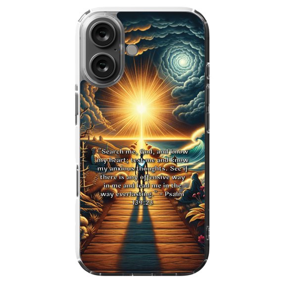 DistinctInk MagSafe Clear Case for Apple iPhone 16 (6.1" Screen) - A Prayer for Self-Reflection and Guidance - Shockproof Protection