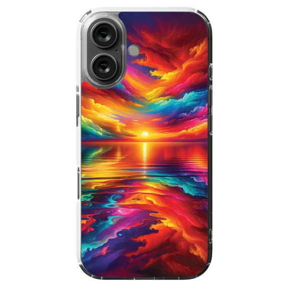 DistinctInk Hybrid Case for iPhone 16 - Slim, Durable, Compatible with MagSafe Charging - Spectrum Seascape Divine Art