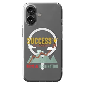 DistinctInk MagSafe Clear Case for Apple iPhone 16 (6.1" Screen) - Success Journey Not Destination - Lightweight Grip