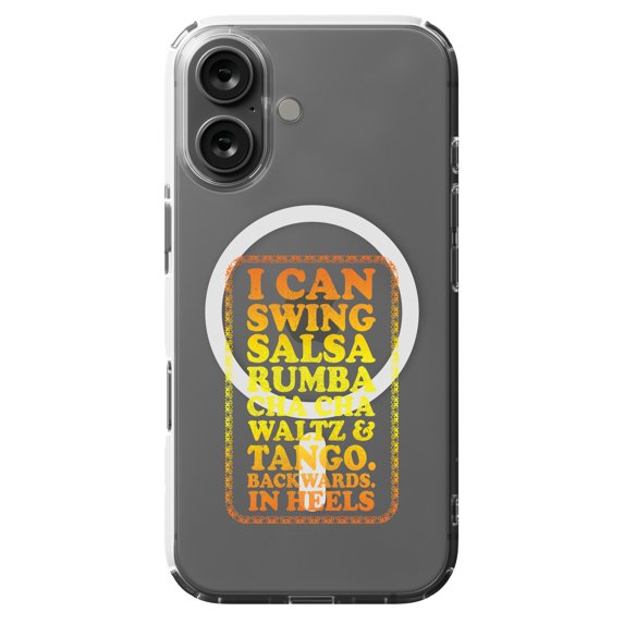 DistinctInk Hybrid Case for iPhone 16 - Slim, Durable, Compatible with MagSafe Charging - Swing Salsa Rumba Cha Cha Waltz in Heels
