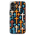 thumbnail image 1 of DistinctInk Hybrid Case for iPhone 16 - Slim, Durable, Compatible with MagSafe Charging - Vibrant Minimalistic Christian Crosses Pattern, 1 of 3
