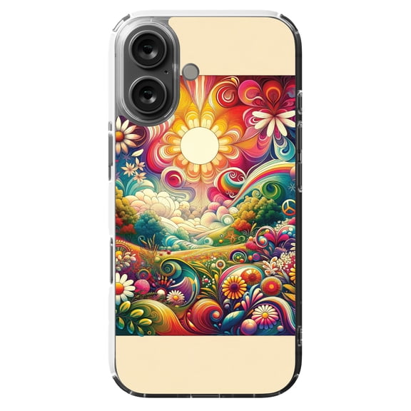 DistinctInk MagSafe Clear Case for Apple iPhone 16 (6.1" Screen) - Vibrant Psychedelic Dream Case - Slim Profile Design