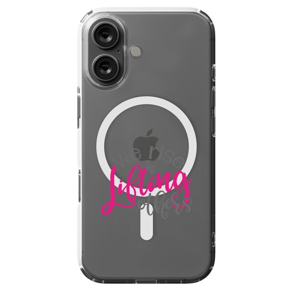 DistinctInk MagSafe Clear Case for Apple iPhone 16 (6.1" Screen) - We Rise by Lifting Others - Wireless Charging Compatible