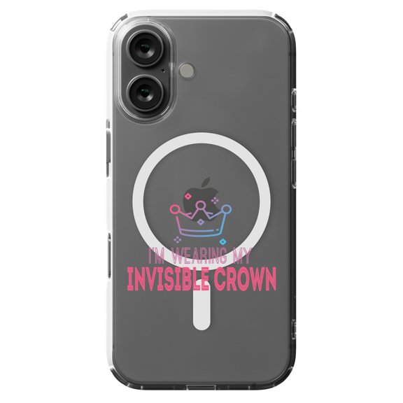 DistinctInk Hybrid Case for iPhone 16 - Slim, Durable, Compatible with MagSafe Charging - Wearing My Invisible Crown