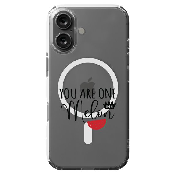 DistinctInk Hybrid Case for iPhone 16 - Slim, Durable, Compatible with MagSafe Charging - You Are One in a Melon Watermelon