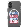 thumbnail image 1 of DistinctInk Hybrid Case for iPhone 16 - Slim, Durable, Compatible with MagSafe Charging - Your Loss My Gain, 1 of 3