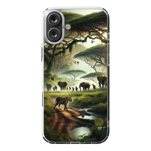 DistinctInk MagSafe Clear Case for Apple iPhone 16 Plus (6.7" Screen) - Bengal Tiger Reigns Supreme in Vibrant South Asian Jungle - Slim Profile Design