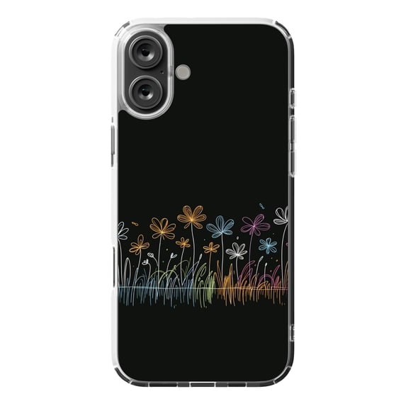 DistinctInk MagSafe Clear Case for Apple iPhone 16 Plus (6.7" Screen) - Blooming Beauty: Minimalistic Spring Flower Illustration - Shockproof Protection