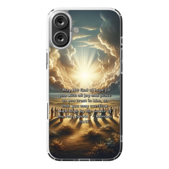 DistinctInk MagSafe Clear Case for Apple iPhone 16 Plus (6.7" Screen) - A Message of Joy and Peace - Wireless Charging Compatible