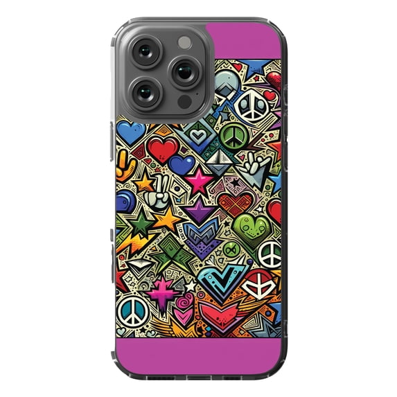 DistinctInk Hybrid Case for iPhone 16 Pro MAX - Slim, Durable, Compatible with MagSafe Charging - Vibrant Urban Expressions: Graffiti-inspired Street Art
