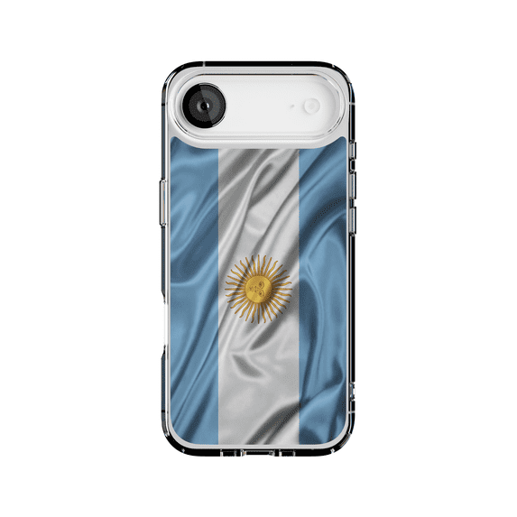 DistinctInk MagSafe Clear Case for Apple iPhone 17 Air (6.6" Screen) - Argentina Waving Flag - Lightweight Grip