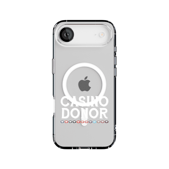 DistinctInk Hybrid Clear Case Compatible with MagSafe for iPhone 17 Air- Casino Donor Poker Chips Design
