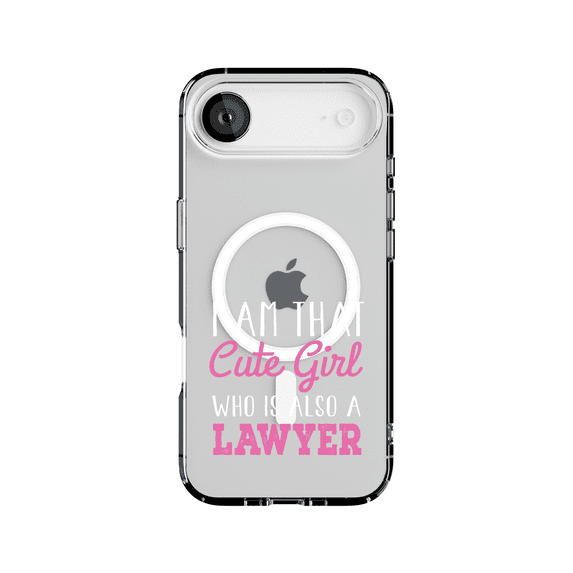 DistinctInk Hybrid Clear Case Compatible with MagSafe for iPhone 17 Air- I Am That Cute Girl Lawyer