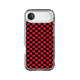 thumbnail image 1 of DistinctInk Hybrid Clear Case Compatible with MagSafe for iPhone 17 Air- Red Black Checkered Pattern Design, 1 of 1