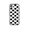 thumbnail image 1 of DistinctInk Hybrid Clear Case Compatible with MagSafe for iPhone 17 - Chic Black and White Polka Dots, 1 of 1