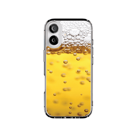 DistinctInk MagSafe Clear Case for Apple iPhone 17 (6.3" Screen) - Beer Glass Foam Bubbles - Raised Bezel Screen Guard