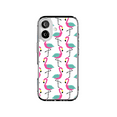 thumbnail image 1 of DistinctInk Hybrid Clear Case Compatible with MagSafe for iPhone 17 - Pink Flamingo Summer Pattern, 1 of 1