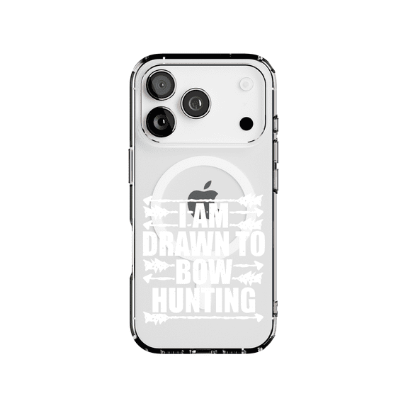 DistinctInk MagSafe Clear Case for Apple iPhone 17 Pro (6.3" Screen) - I Am Drawn to Bow Hunting - Wireless Charging Compatible