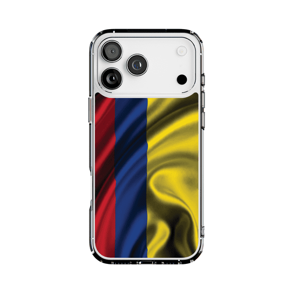 DistinctInk Hybrid Clear Case Compatible with MagSafe for iPhone 17 Pro Max- Colombia Flag Vibrant Colors Design