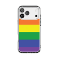 thumbnail image 1 of DistinctInk Hybrid Clear Case Compatible with MagSafe for iPhone 17 Pro Max- Rainbow Pride Stripes Celebration, 1 of 1