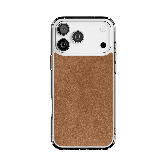 DistinctInk MagSafe Clear Case for Apple iPhone 17 Pro Max (6.9" Screen) - Printed Faux Leather Image - Slim Profile Design
