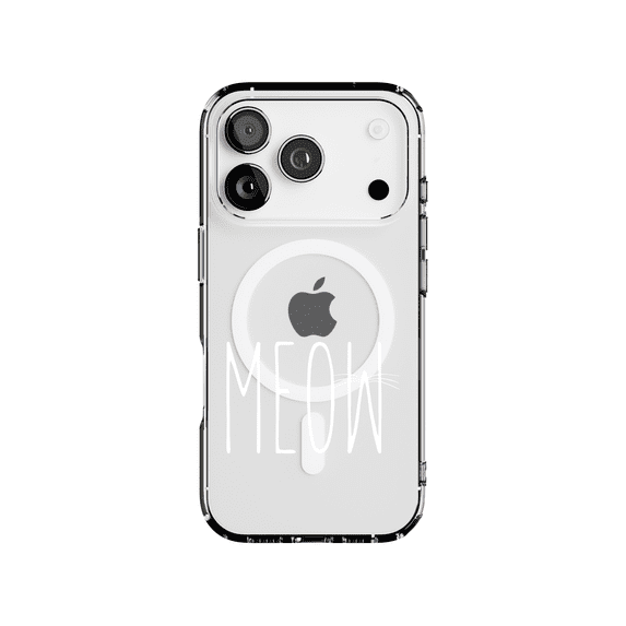 DistinctInk MagSafe Clear Case for Apple iPhone 17 Pro (6.3" Screen) - Cat Whiskers - Slim Profile Design
