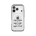 thumbnail image 1 of DistinctInk Hybrid Clear Case Compatible with MagSafe for iPhone 17 Pro- Super Mom Super Wife Super Tired, 1 of 1